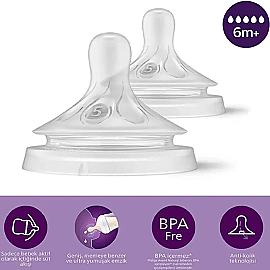 Philips Avent Natural Response Teat - Biberon Emziği No: 5 6+ Ay 2'li - 2