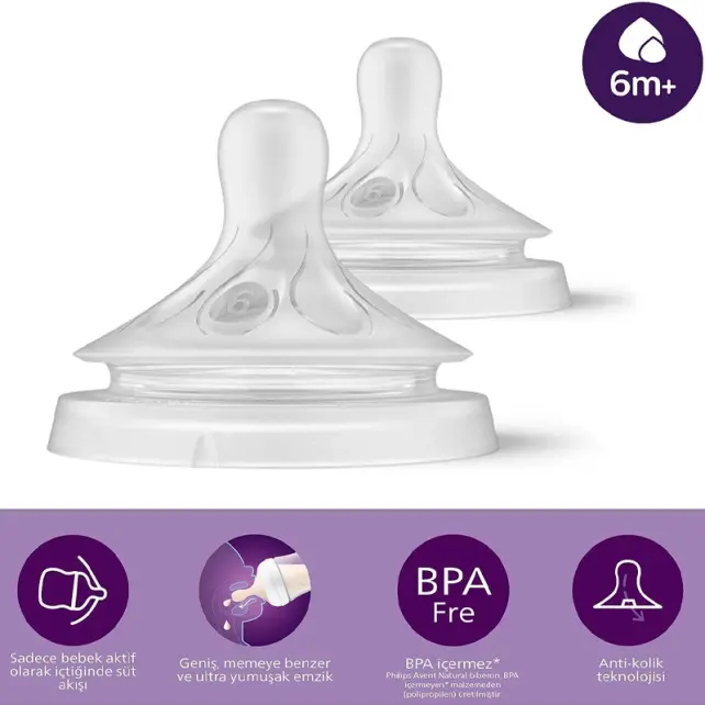 Philips Avent Natural Response Teat - Biberon Emziği No: 6 6+ay 2'li - 2