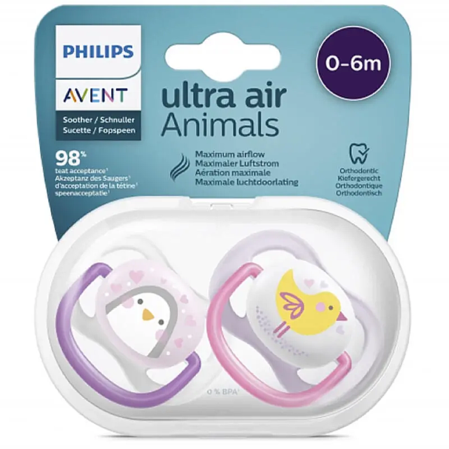 Philips Avent Ultra Air 2'li Yalancı Emzik Kız 0-6+m Ay - 1