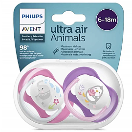 Philips Avent Ultra Air Animals Emzik 6-18m+ Kız - Philips Avent