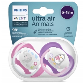Philips Avent Ultra Air Animals Emzik 6-18m+ Kız - Philips Avent