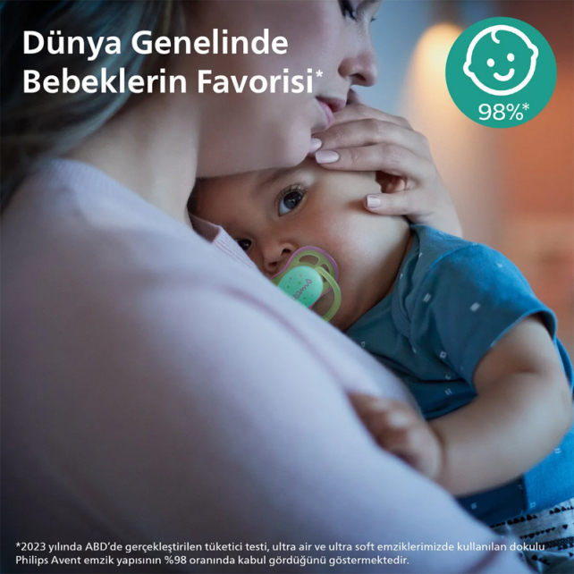 Philips Avent Ultra Air Nighttime - Gece Yalancı Emzik 0-6 Ay Kız - 3
