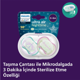 Philips Avent Ultra Air Nighttime - Gece Yalancı Emzik 0-6 Ay Kız - 6