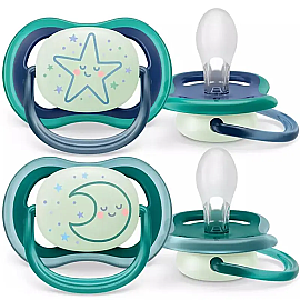 Philips Avent Ultra Air Nighttime - Gece Yalancı Emzik 6-18 Ay Erkek 2'li - 2