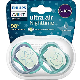 Philips Avent Ultra Air Nighttime - Gece Yalancı Emzik 6-18 Ay Erkek 2'li - Philips Avent