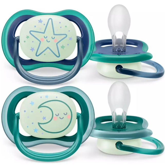 Philips Avent Ultra Air Nighttime - Gece Yalancı Emzik 6-18 Ay Erkek 2'li - 2