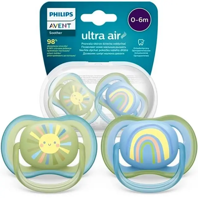 Philips Avent Ultra Air - Yalancı Emzik 0-6 Ay Kız 2'li - 1