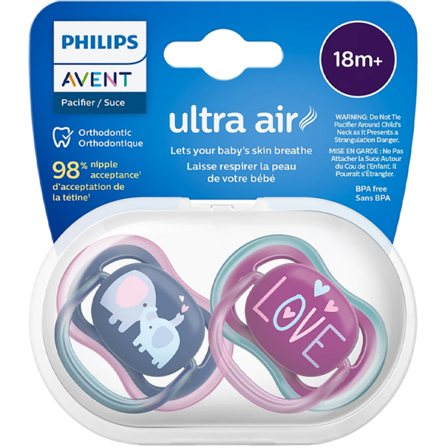 Philips Avent Ultra Air - Yalancı Emzik 18+ Ay Kız 2'li - 1