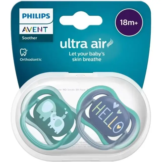 Philips Avent Ultra Air - Yalancı Emzik 18+ Erkek 2'li - 1