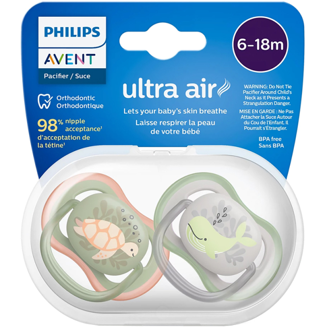 Philips Avent Ultra Air - Yalancı Emzik 6-18 Ay Erkek 2'li - 1
