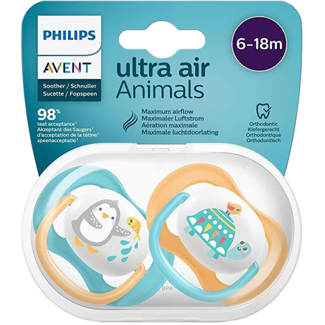 Philips Avent Ultra Air - Yalancı Emzik 6-18 Ay Erkek 2'li - 1