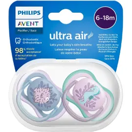 Philips Avent Ultra Air - Yalancı Emzik 6-18 Ay Kız 2'li - 1