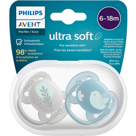 Philips Avent Ultra Soft Emzik 6-18 Ay Erkek 2'li - Philips Avent