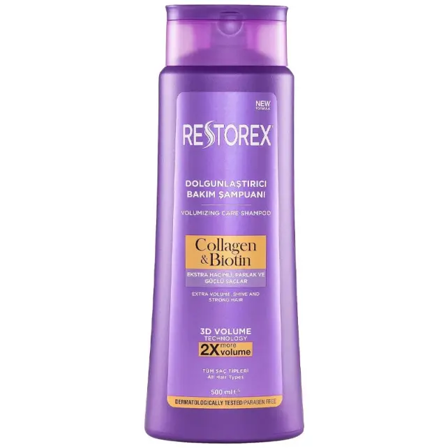 Restorex Collagen Biotin Dolgunlaştırıcı Etkili Saç Bakım Şampuanı 500ml - 1