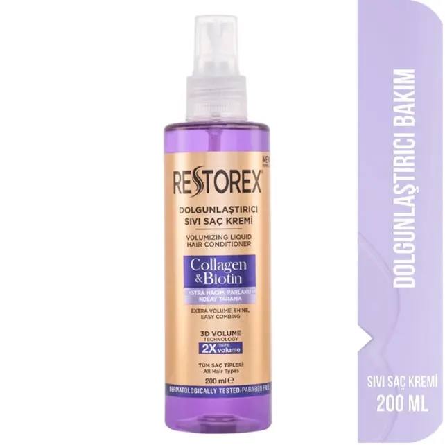 Restorex Collagen Biotin Dolgunlaştırıcı Etkili Sıvı Saç Kremi 200ml - 2