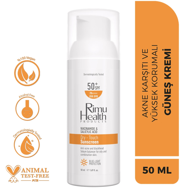 Rimu Health Products Dry Touch Sunscreen SPF 50+ Güneş Koruyucu 50ml - 3
