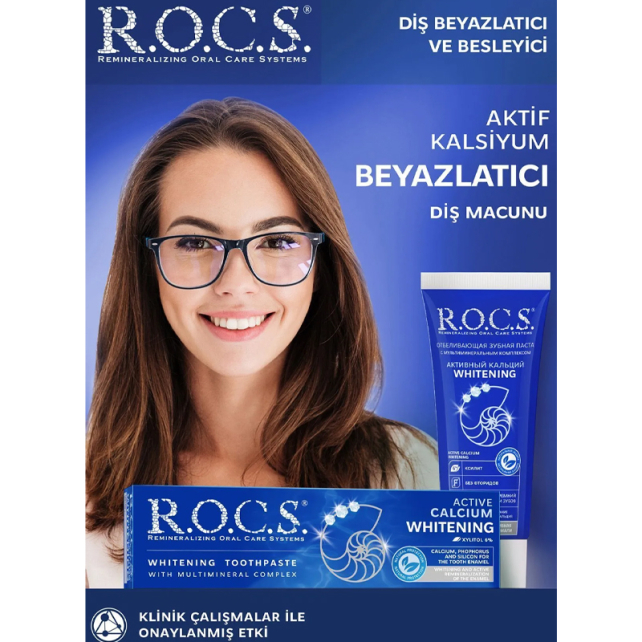 Rocs Aktif Kalsiyum Beyazlatıcı Diş Macunu 75ml - 2