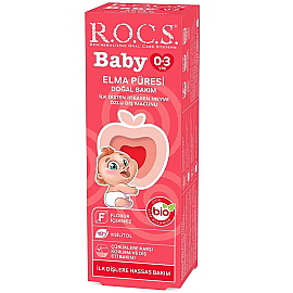 Rocs Baby Elma Püresi Çocuk Diş Macunu 0-3 Yaş 35ml - Rocs