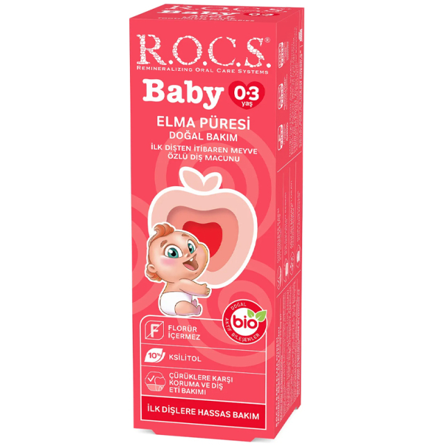 Rocs Baby Elma Püresi Çocuk Diş Macunu 0-3 Yaş 35ml - 1