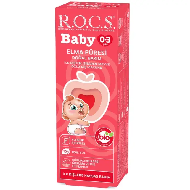 Rocs Baby Elma Püresi Çocuk Diş Macunu 0-3 Yaş 35ml - 1
