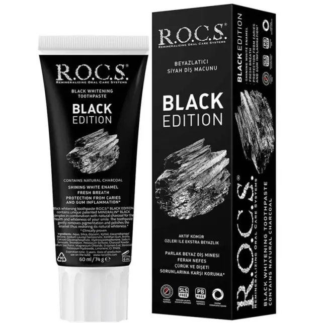 Rocs Black Beyazlatıcı Siyah Diş Macunu 60ml - 1