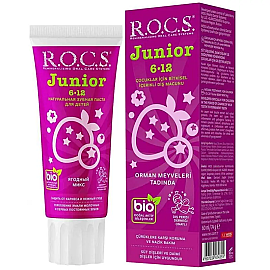 Rocs Junior Çocuklar İçin Bitkisel İçerikli Diş Macunu Orman Meyveleri 6-12 Yaş 60ml - Rocs