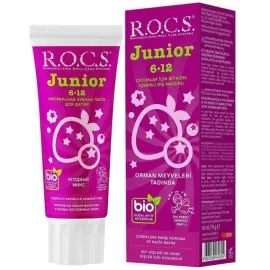 Rocs Junior Çocuklar için Bitkisel İçerikli Diş Macunu Orman Meyveleri 6-12 Yaş 60ml - Rocs