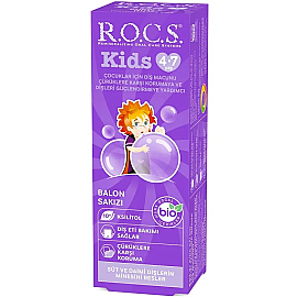 ROCS Kids - Meyveli Çocuk Diş Macunu (Balon Sakızı) 4-7 Yaş 35ml - Rocs
