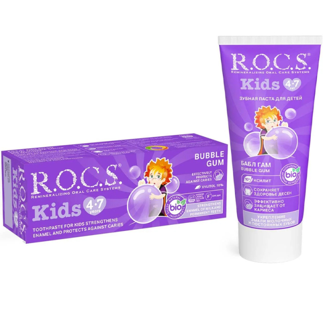 ROCS Kids - Meyveli Çocuk Diş Macunu (Balon Sakızı) 4-7 Yaş 35ml - 2