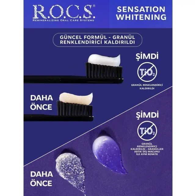 Rocs Sensation Whitening Beyazlatıcı Parlatıcı Diş Macunu 60ml - 3