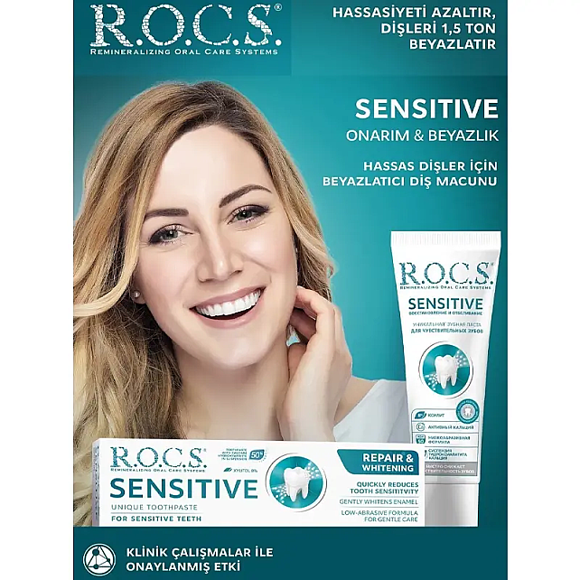 Rocs Sensitive Repair & Whitening - Beyazlatıcı Diş Macunu 75ml - 2
