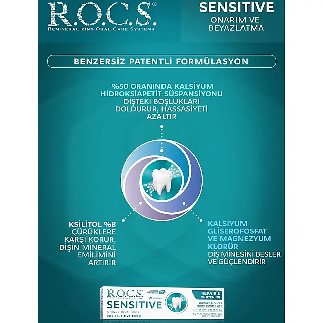 Rocs Sensitive Repair & Whitening - Beyazlatıcı Diş Macunu 75ml - 3