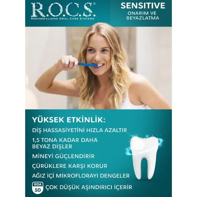 Rocs Sensitive Repair & Whitening - Beyazlatıcı Diş Macunu 75ml - 4