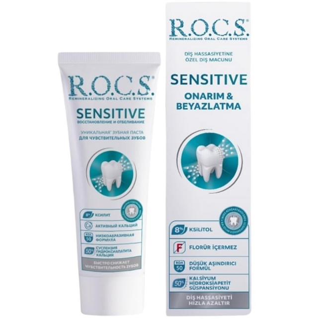 Rocs Sensitive Repair & Whitening - Beyazlatıcı Diş Macunu 75ml - 1