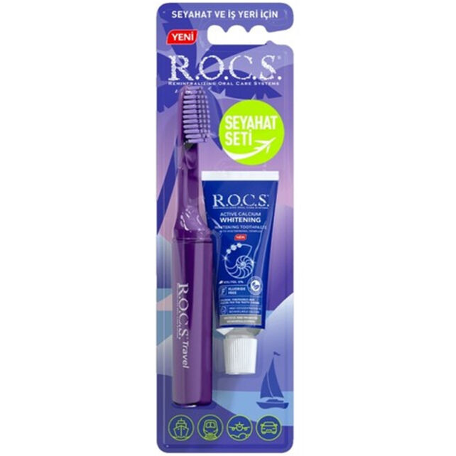 Rocs Travel Kit Diş Fırçası ve Diş Macunu 25gr Seyahat Seti - 1