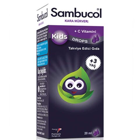 Sambucol Kids Drops Kara Mürver Takviye Edici Gıda +3 Yaş 20ml Sambucol Kids Drops Kara Mürver Takviye Edici Gıda +3 Yaş 20ml