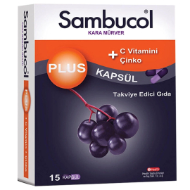 Sambucol Plus Kara Mürver Ekstresi C Vitamini & Çinko Takviye Edici Gıda 15 Kapsül - Sambucol