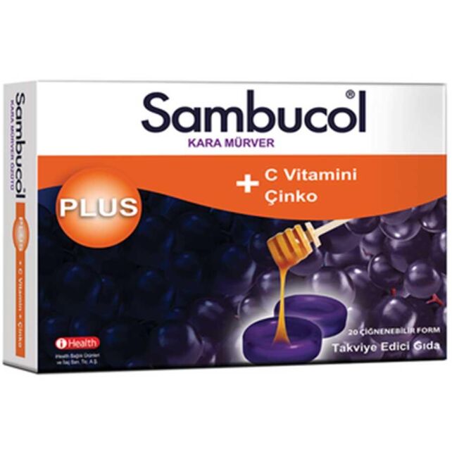 Sambucol Plus Kara Mürver Ekstresi Takviye Edici Gıda 20 Pastil Sambucol Plus Kara Mürver Ekstresi Takviye Edici Gıda 20 Pastil