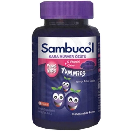 Sambucol Plus Kids Yummies Takviye Edici Gıda - Kara Mürver Özütü 60 Adet - Sambucol