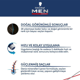 Schwarzkopf Men Perfect - Beyazlara Karşı Jel Boya No: 80 Kahve Siyah - 5