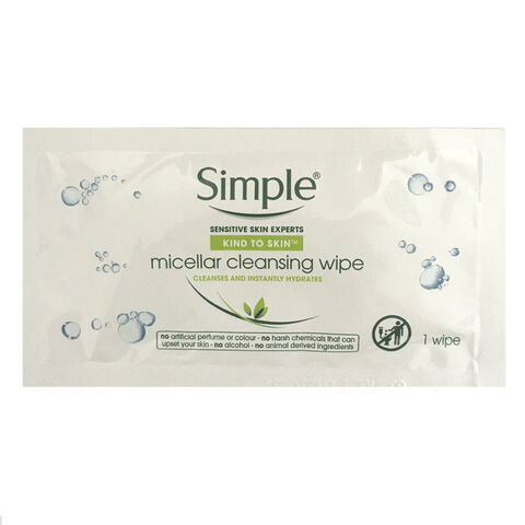 Simple Micellar Cleansing Wipes - Yüz Temizleme Mendili 1 Adet Simple Micellar Cleansing Wipes - Yüz Temizleme Mendili 1 Adet