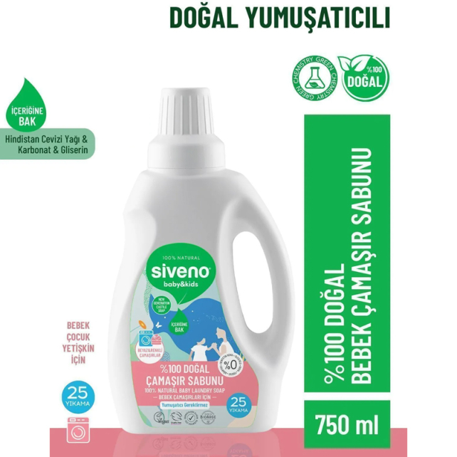 Siveno Baby Kids - Doğal Çamaşır Sabunu 750ml - 2