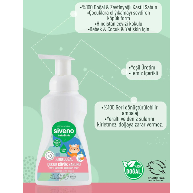 Siveno Baby Kids - Doğal Çocuk Köpük Sabunu 250ml - 4