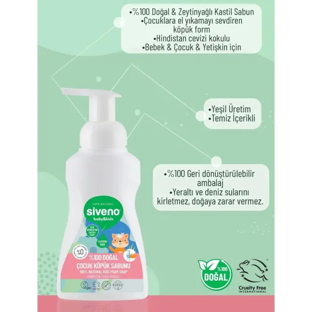 Siveno Baby Kids - Doğal Çocuk Köpük Sabunu 250ml - 4