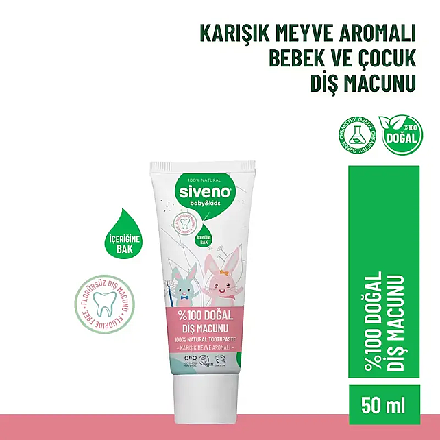Siveno Baby Kids Doğal Diş Macunu - Karışık Meyveli 50ml - 2