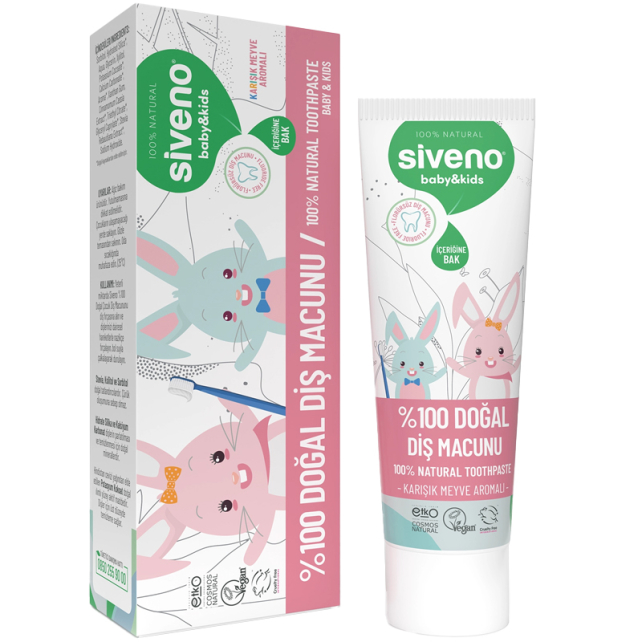 Siveno Baby Kids Doğal Diş Macunu - Karışık Meyveli 50ml - 1