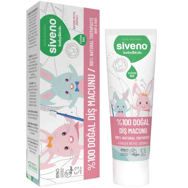 Siveno Baby Kids Doğal Diş Macunu - Karışık Meyveli 50ml - 1