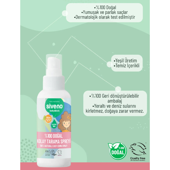 Siveno Baby Kids Doğal Tarama Spreyi 50ml - 3