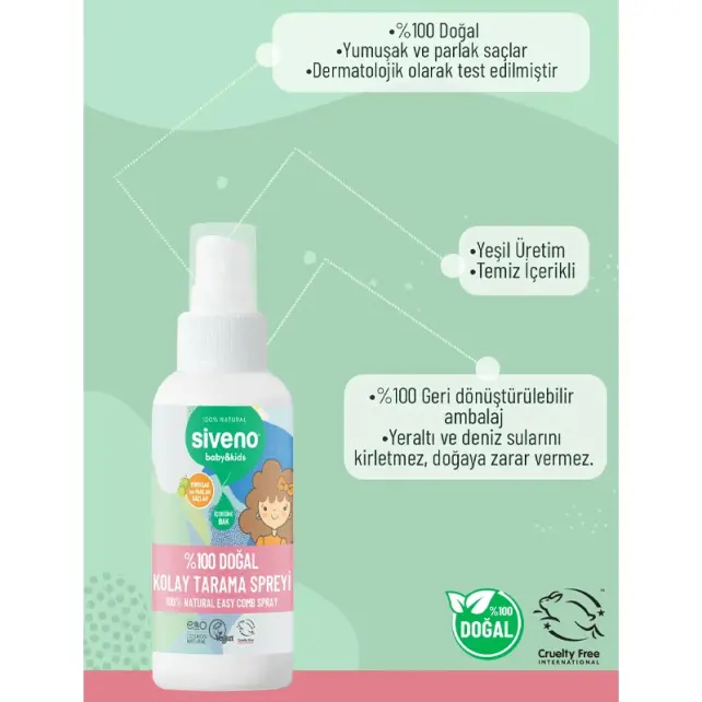 Siveno Baby Kids Doğal Tarama Spreyi 50ml - 3