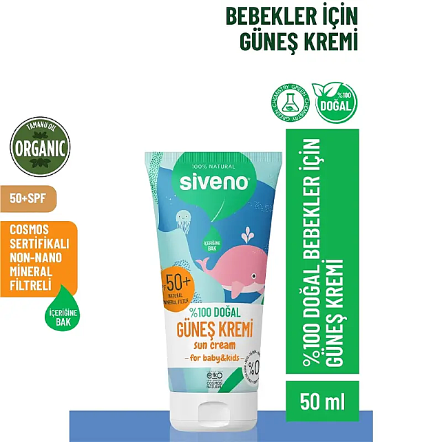 Siveno Baby Kids SPF 50+ Bebek Güneş Kremi 50ml - 2
